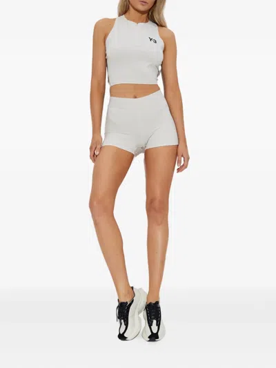 Y-3 Zip-front Logo Top In White