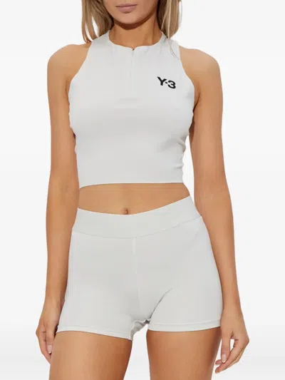 Y-3 Zip-front Logo Top In White