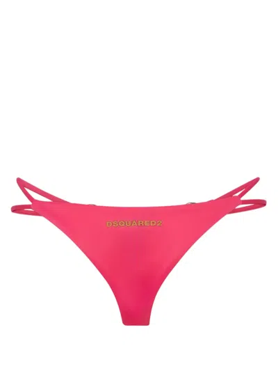 Dsquared2 Bondage Cut-out Bikini Bottom In Pink