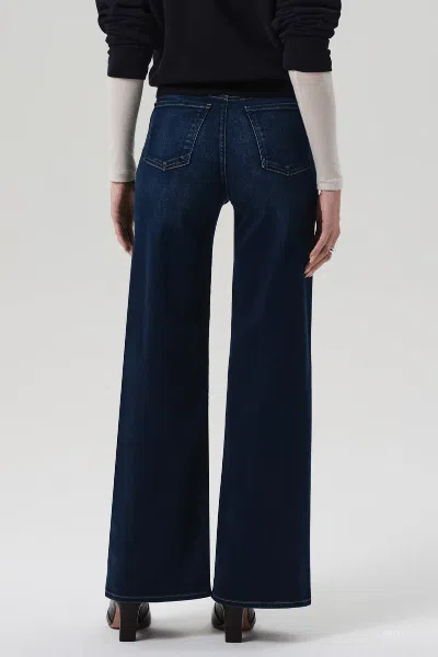 Citizen Of Humanity Citizens Of Humanity Lyra Raw Hem High Waist Crop Wide Leg Jeans In Blue