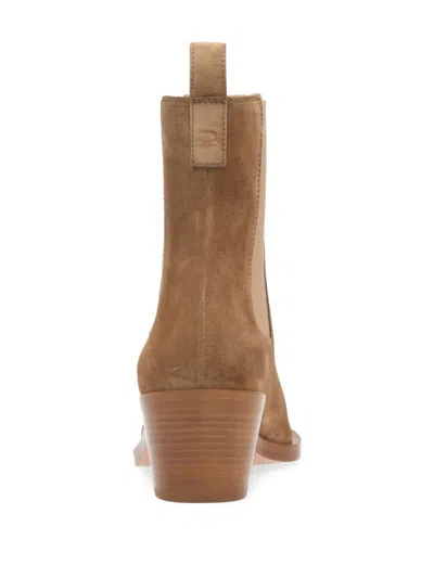 Gianvito Rossi Suede Leather Ankle Boots In Brown