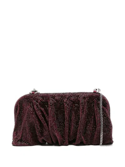 Benedetta Bruzziches Embellished Fabric Large Venus Clutch In Red