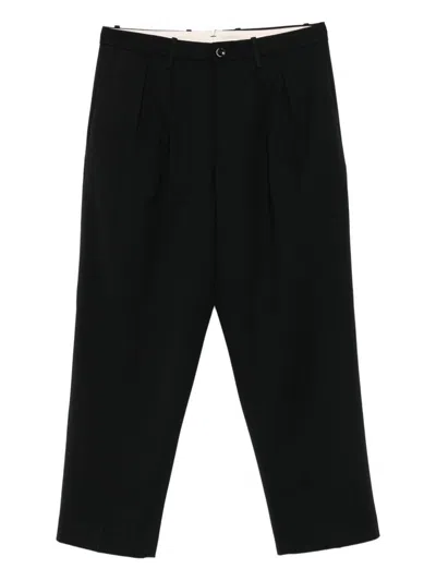 Nine In The Morning Relaxed-fit Black Trousers With Pleated Front Design In Black