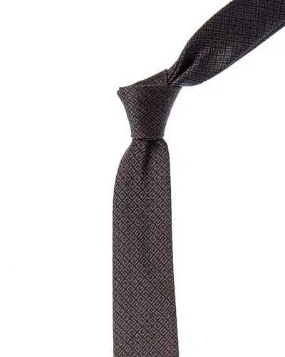 Givenchy All Over 4g Jacquard Silk Tie In Brown