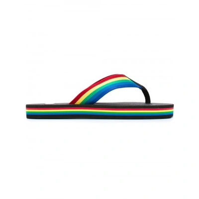 Shop Saint Laurent Striped Flip-flops