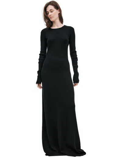 Ann Demeulemeester Knitted Dress With Neckline In Black