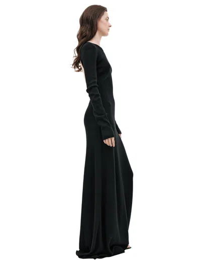 Ann Demeulemeester Knitted Dress With Neckline In Black