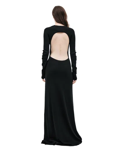 Ann Demeulemeester Knitted Dress With Neckline In Black