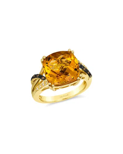 Le Vian Ladies Semi Precious Ring Featuring 6 3/4 Cts. Cinnamon Citrine Set In 14k Honey Gold In Gold