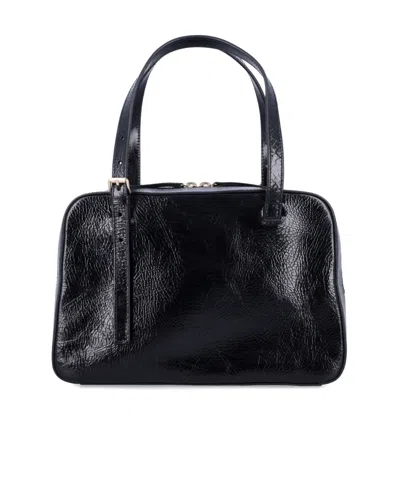 Apc Virginie Black Shoulder Bag With Removable Shoulder Strap And Front Logo In Leather Woman In Black