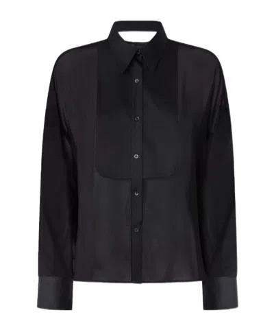 Pinko Marquilla Camicia Georgette Satin Shirt In Black