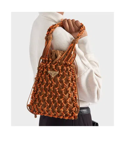 Prada Two-tone Mesh Handbag In Multi