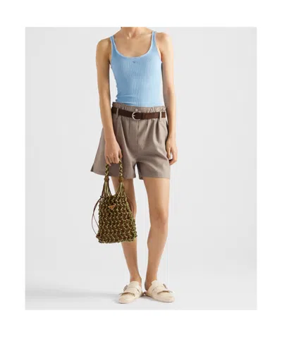 Prada Dual Texture Mesh Shoulder Bag