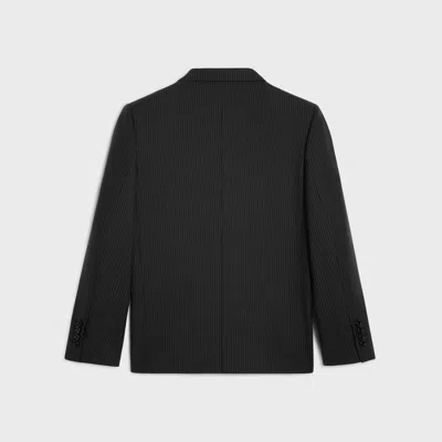 Celine Sorbonne Jacket In Striped Wool In Black