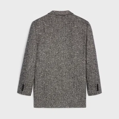Celine Ivory And Black Wool Jacket In Gray