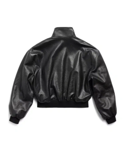 Balenciaga High Collar Long Sleeve Jacket In Black