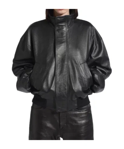 Balenciaga High Collar Long Sleeve Jacket In Black