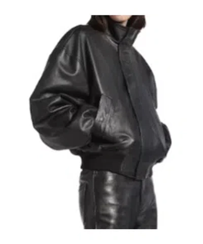 Balenciaga High Collar Long Sleeve Jacket In Black