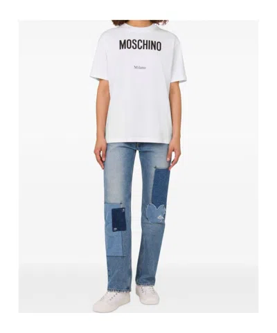 Moschino Classic Cotton T-shirts And Polos Collection In White