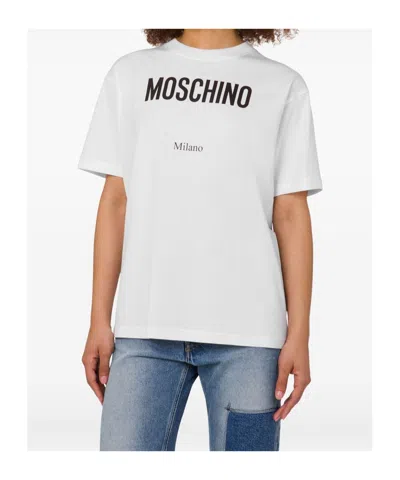 Moschino Classic Cotton T-shirts And Polos Collection In White