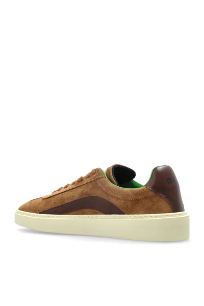 Dsquared2 Laced Sneaker With Patch With Logo In Brown