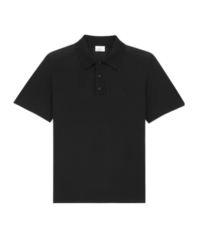 Saint Laurent Cassandre Polo Shirt In Black