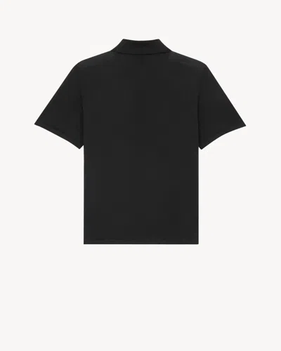 Saint Laurent Cassandre Polo Shirt In Black