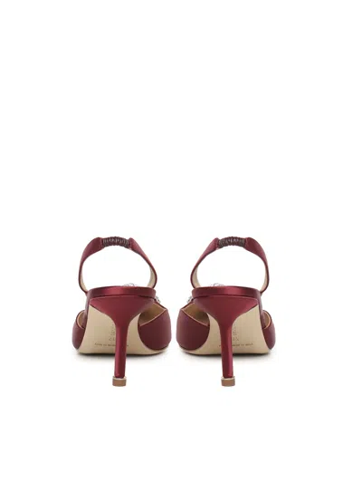 Manolo Blahnik Slingback High-heeled Sandals In Burgundy