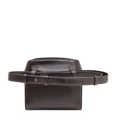 Ferragamo Belt Bag With Top Handle And Hardware In Brown