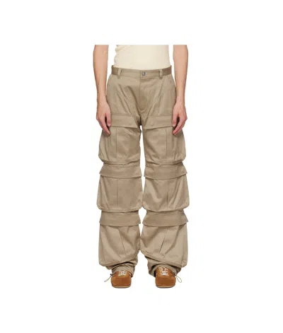 Mugler Belted Cargo Casual Pants In Brown