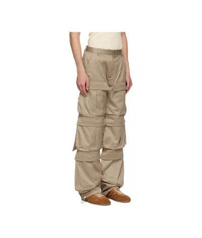 Mugler Belted Cargo Casual Pants In Brown