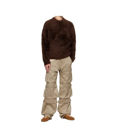 Mugler Belted Cargo Casual Pants In Brown