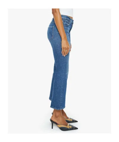 Mother The Insider Crop Step Fray Jeans In Blue