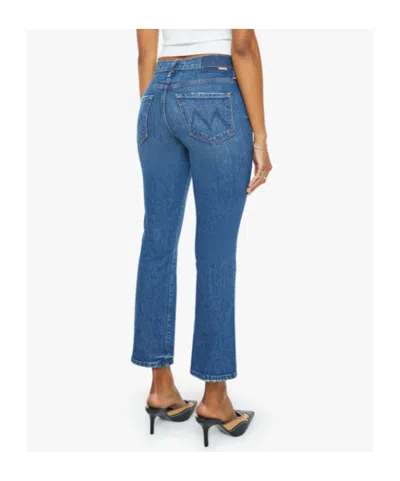 Mother The Insider Crop Step Fray Jeans In Blue