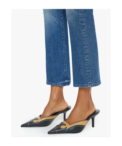 Mother The Insider Crop Step Fray Jeans In Blue
