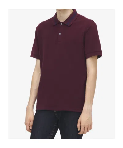 Alexander Mcqueen Alexander Mc Queen Polo Shirt With Logo On The Collar In Burgundy