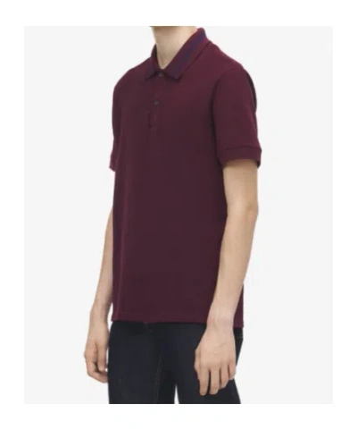 Alexander Mcqueen Alexander Mc Queen Polo Shirt With Logo On The Collar In Burgundy