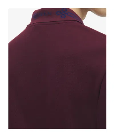 Alexander Mcqueen Alexander Mc Queen Polo Shirt With Logo On The Collar In Burgundy