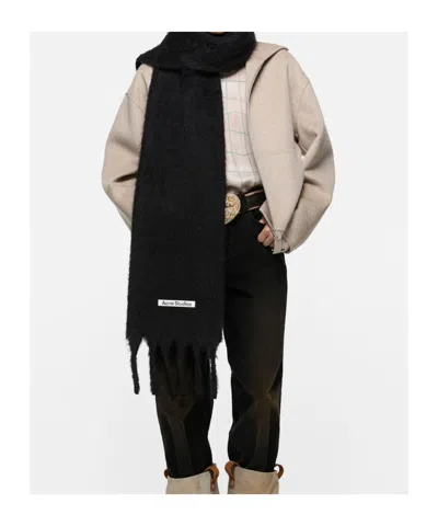 Acne Studios Fringed Scarf In Black