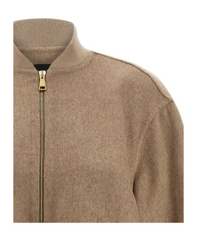 Fabiana Filippi Cashmere Bomber Jacket In Brown