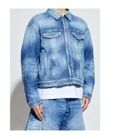 Dsquared2 Padded Denim Jacket In Blue