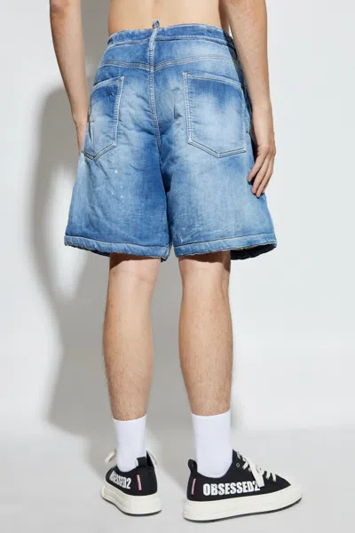 Dsquared2 Denim Shorts With Waistband In Blue
