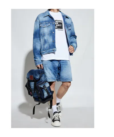 Dsquared2 Denim Shorts With Waistband In Blue