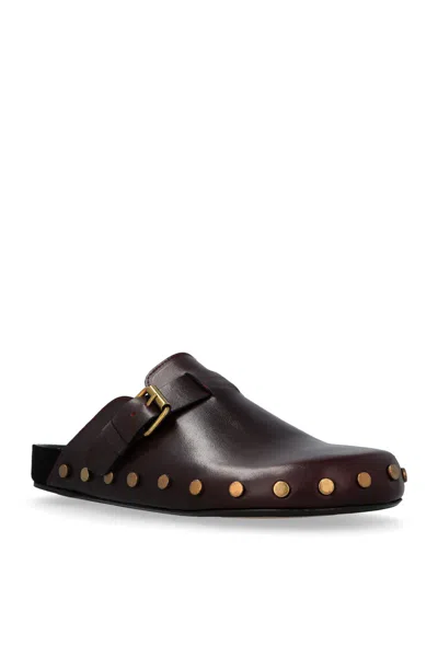 Isabel Marant Buckle-fastening Studded Slip-ons In Black