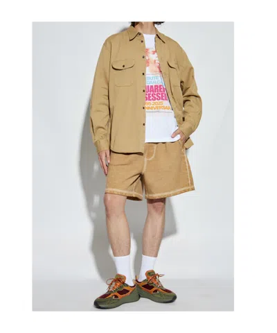 Dsquared2 Drawstring Cotton Track Shorts In Brown