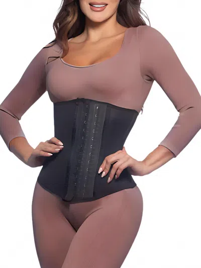 Siluets High-compression Waist Cincher With Double Lining And 100% Natural Latex In Black In Black
