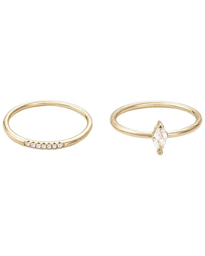 Adornia 14k Gold Plated Cz Marquis Ring Set In Gold