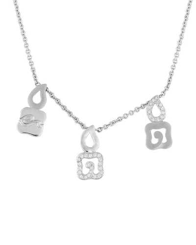 La Nouvelle Bague 18k White Gold 0.33ct Diamond Charm Necklace Ln20-051625 In Metallic