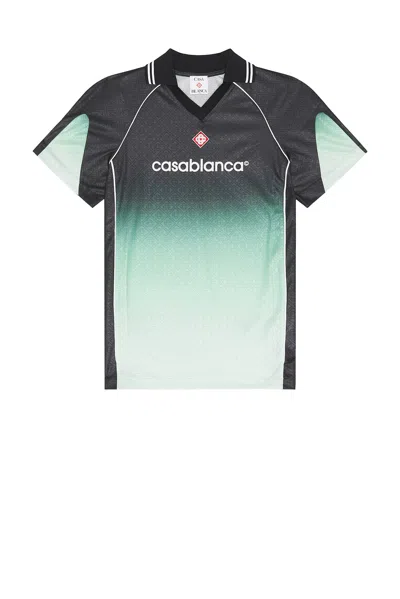 Casablanca Piping Contrast Gradient V Neck T-shirt In Multi