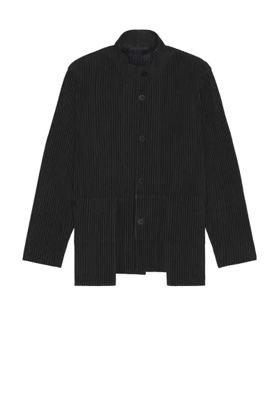 Issey Miyake Long Sleeve Shirt Featuring Large Front Pockets In Black